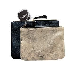 Nine to Nine Flat Double Pouch Set - Shimmer Gold and Navy